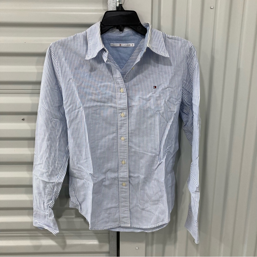Tommy Hilfiger Light Blue Striped Casual Shirt